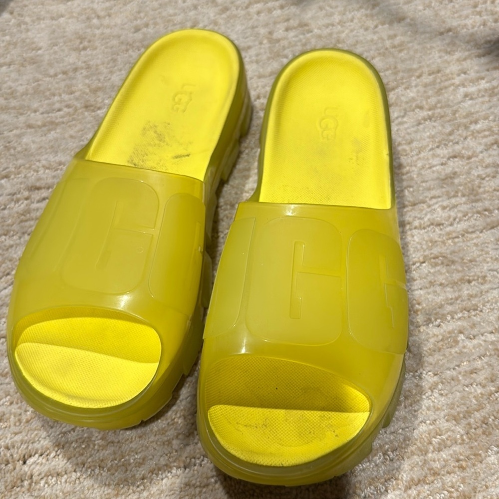 UGG Jella Platform Slides Sunny Yellow Slip On Jelly Sandal Shoes